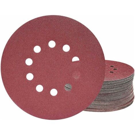 BUNTHAUS 25 coussins de meulage ronds p120 10 trous, disques de meulage de 225 mm pour ponceuses à col long, ponceuses à parois sèches et ponceuses à girafes (1/5)