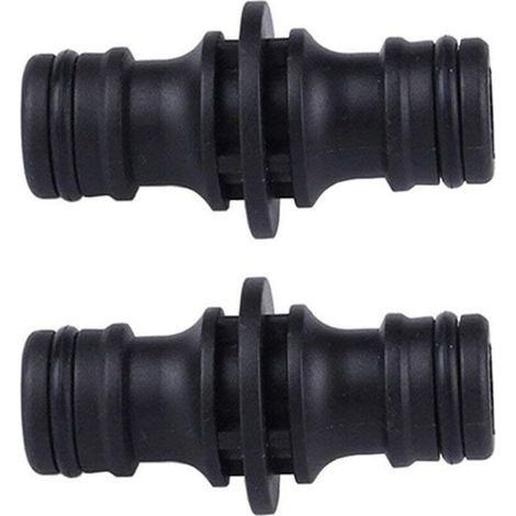 Plastique Métallique Double Mâle Connecteur Coupleur pour rallonger Un Tuyau 2 Pack (1/4)