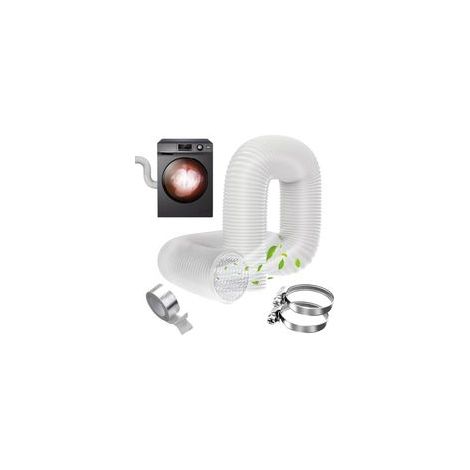 Tuyau d'évacuation 100mm Tuyau d'Evacuation Flexible en Aluminium PVC 3 m Long avec 2 Colliers de Serrage Tube de Ventilation pour Extracteur d'Air, Climatisation, Sèche-linge (100mm 3Mètres)