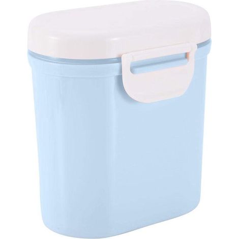 Dispensador de leche en polvo para bebés，caja de almacenamiento sellada para fórmula infantil，ideal para viajes y picnics (L-Azul) (1/5)