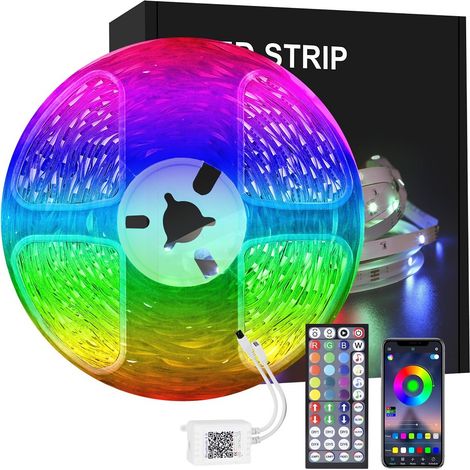 Éclairage d'ambiance, rubans lumineux Ensemble de rubans LED 24V, 44 touches, infrarouge, Bluetooth, RGB, auto-adhésif, à com(Y110) (1/5)