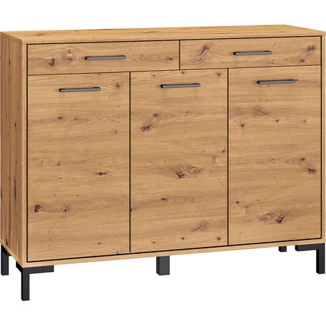 Schuhmöbel Liora mit 2 Schubladen und 3 Türen, Holzoptik, 120cm (1/5)