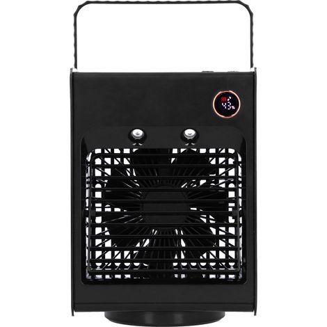 Ventilateur Brumisateur 2 en 1 Noir USB Rechargeable avec Lumière, Oscillant 120°, Silencieux, Réservoir 300ml, Batterie 4000mAh (1/4)