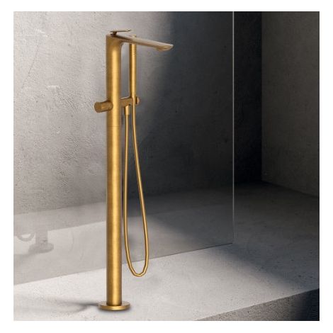 Mitigeur bain douche monocolonne Or Brossé FOIL - CRISTINA ONDYNA FL18996P (1/2)