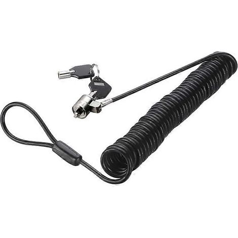 Antivol pour ordinateur portable, câble à ressort rétractable universel en acier, clé C (1/4)