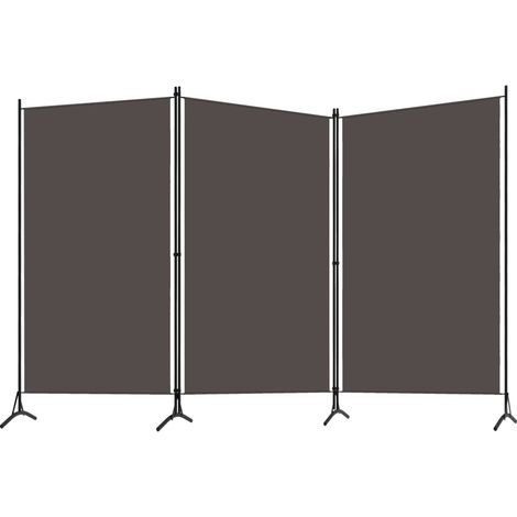 INLIFE Cloison de séparation 3 panneaux Anthracite 260x180 cm (1/5)