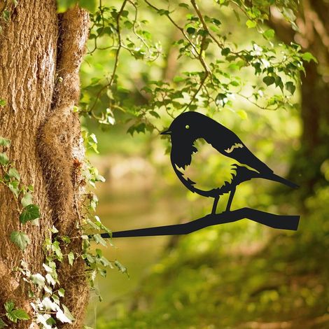 Piquet décoratif en fer forgé représentant un rouge-gorge pour sapin de Noël / Décoration de jardin / Idée cadeau pour les ornithologues amateurs (1/5)