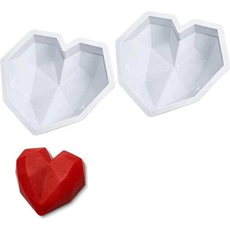 stampo in silicone a forma di cuore con diamante (1/4)