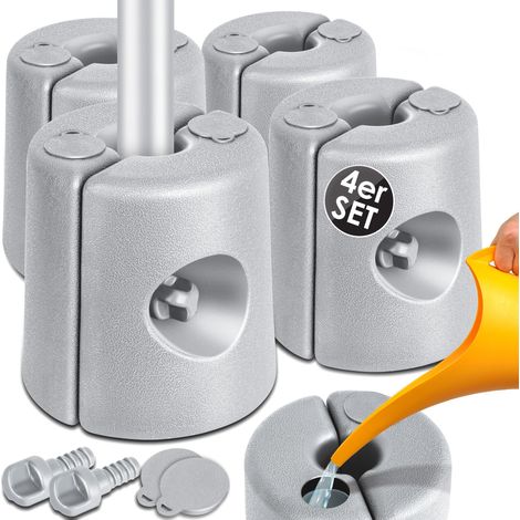 KESSER® Set di 4 piedini per gazebo con riempimento acqua/sabbia 22 x 22 x 25cm Pesi in HDPE per la stabilizzazione di gazebo da giardino  grigio chiaro