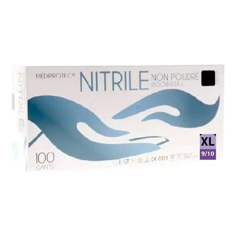 Gant nitrile noir taille xl non poudre extra large (9/10)