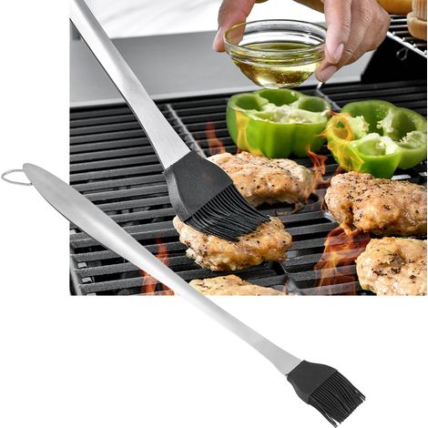 Grille de barbecue portable en acier inoxydable à long manche pour usage domestique (1/5)