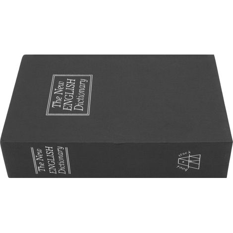 Coffre-fort factice en forme de livre, boîte de rangement portable avec serrure à clé, noir, idéal comme cadeau d'anniversaire. (1/5)