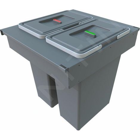 Elletipi Square 2.0 - Poubelle encastrable, cloisonnée, 70 l PA3 INC5060F (1/5)