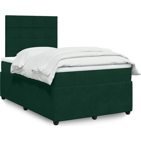 Sommier à lattes de lit et matelas Vert foncé 120x200cm Velours (1/5)