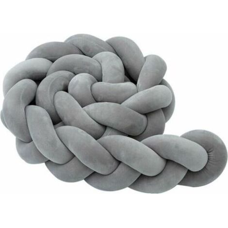 Bed bumper, baby bumper, baby bumper, weaving edge protection, head guard decoration for baby bed (gray, 100 13 7 cm)--TRIMEC (1/5)