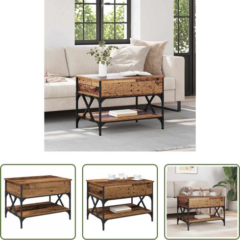 Bois d'ingénierie - Table basse Bois Ancien 70x50x50cm Bois d'ingénierie (1/5)