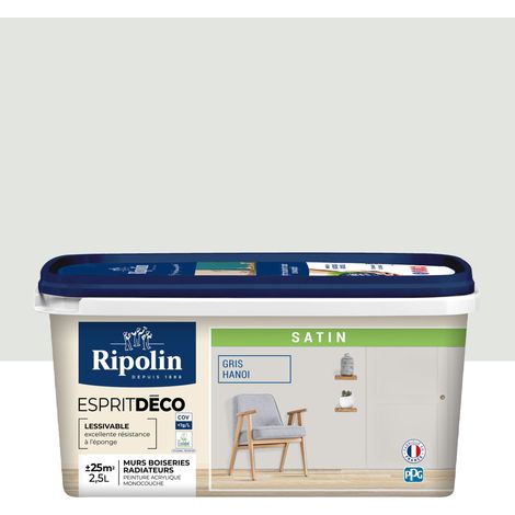 Esprit déco multi-supports Hanoï gris satiné - RIPOLIN - 2,5 L (1/5)