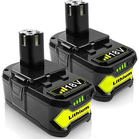 PDstation 2Pack 9.0Ah pour Ryobi One+Plus RB18L50 18V Lithium P108 Batterie P109 P102 P104 P105 P106 P108 P107 RB18L40