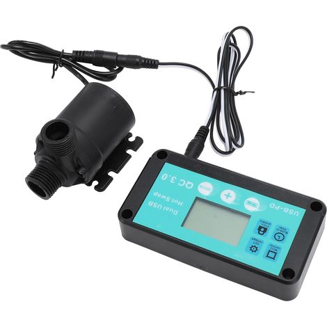 Solar Water Pump Kit, 12V 800L/H Adjustable Flow Water Pump for Rural Irrigation Pool Circulation 100-240V (No Solar Panel) (EU Plug) (1/5)