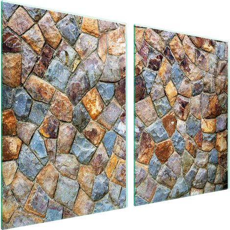 Plaque de protection en verre pour poêle 2x45x52 Mosaïque (1/5)