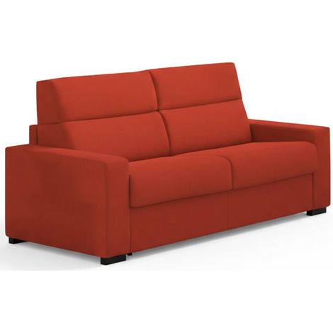 Sofá Cama 3 Plazas Quindici, Desenfundable, Con Almacenaje Hecho en Italia, Lavable, 220x95 cm Naranja