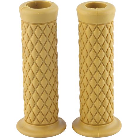 Poignées de guidon moto universelles en caoutchouc 7/8" 22mm, paire antidérapante jaune vif pour extrémité de barre (1/5)