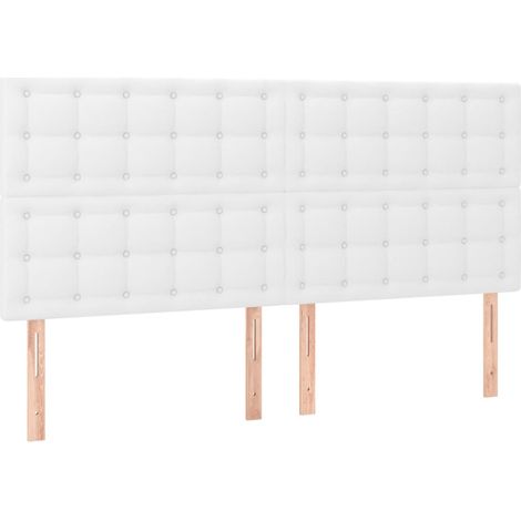 Maison Exclusive - Cabecero de cama blanco 160x5x118/128 cm piel