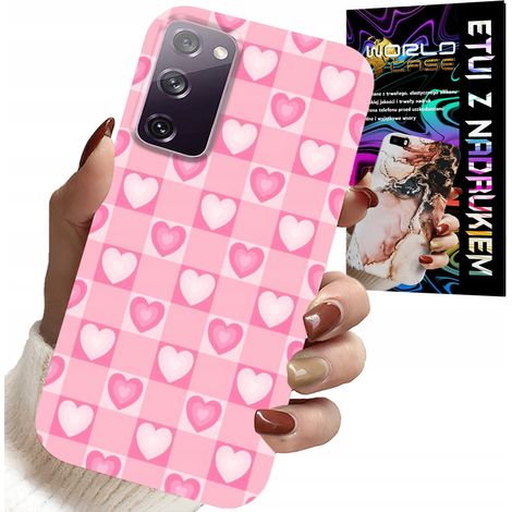 Schutzhülle für Samsung Galaxy S20 FE – Rosa karierte Hülle mit Herzchenmuster + Schutzfolie (1/5)