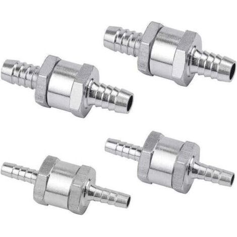 Set de 4 Clapet Anti-retour Gasoil 6/8/10/12mm, Valve à Carburant en Alliage d'aluminium avec Flèche pour pour Essence Diesel Voiture Bateau Moto (1/4)