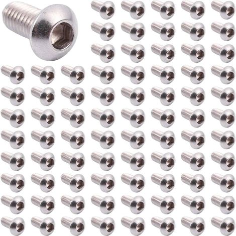 M6x12mm Vis à TÊTe Ronde, Six Pans Creux en Acier Inoxydable, 500 PiÈCes (1/5)
