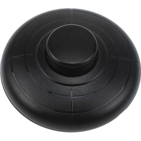 Interrupteur à pied rond 1 pièce - diamètre 70 mm x 31 mm - noir, 250 V/2 A, adapté aux câbles à 2 ou 3 conducteurs, adapté aux lampes de table et lampadaires