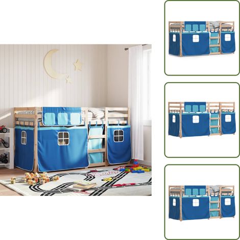 The Living Store Lit superposé sans matelas 90x190 cm bois de pin massif - Lit Superpose - Lit Enfantine - Lit Design - Lit Bois - Lit Pin