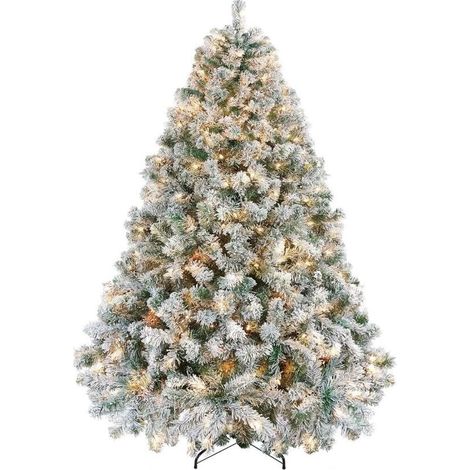Sapin de Noël Lumineux LED 270CM -150 Lumières Blanc Chaud- PVC-Socle en Métal-Décoration de Noël (1/5)