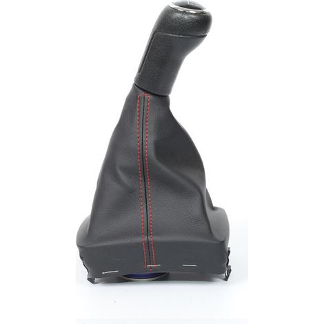 Convient pour Volkswagen Polo 2009-2009, pommeau de levier de vitesse, coutures rouges, revêtement argenté, ensemble 5 vitesses, une pièce.