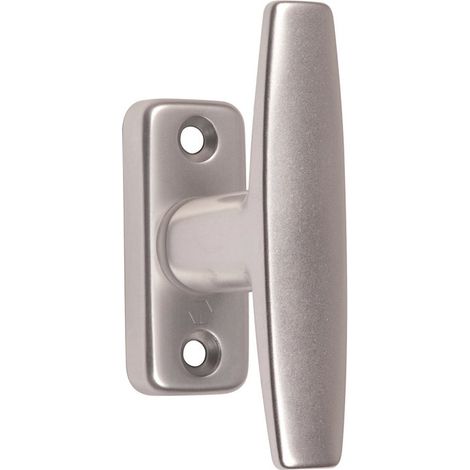 Hoppe Et Cie – Ensemble sur rosace argent à bouton – Entraxe fixation 43 mm – Fixation visible – Livré avec tige carrée 7 x 60 mm et 2 vis 5 x 35 mm