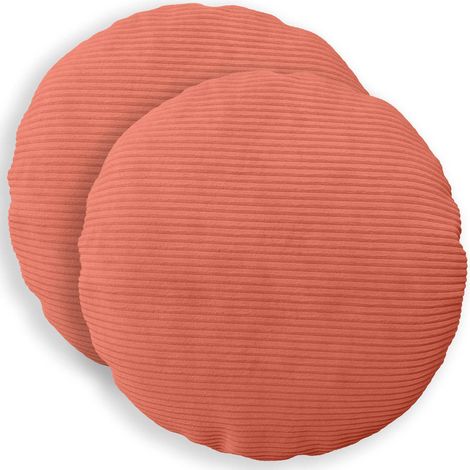 Kissenbezug 2 pcs HEERLEN Rot-Orange Ø 40 cm Cord vidaXL
