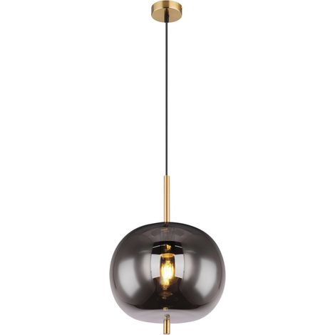 Globo - lampada a sospensione - Blacky I - ottone - vetro vetro (1/5)