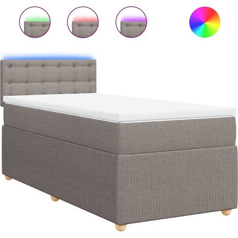 Maison Exclusive - Giroletto a Molle con Materasso Tortora 90x190 cm in Tessuto