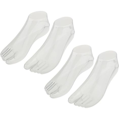 Pairs of Women's/Adults' Clear Plastic Foot Display Sandals/Shoes (1/5)