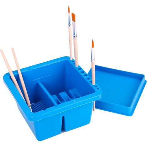 Seau à Pinceaux Peinture Bassin de Pinceau Lavage 3 en 1 Pot à Pinceau Nettoyage Porte Pinceau Palette de Peinture Aquarelle Multifonction Brosse Boîte Lavable Pot Pinceau Maquillage (1/5)
