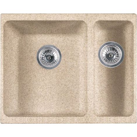 Lavello 2 vasche Franke Kubus KBG 160 sottotop in fragranite avena 55.8x46 cm.