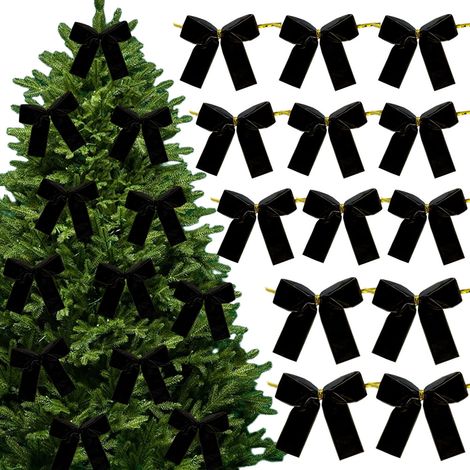 Ribbon - Velours Rouge - Pour Décoration Arbre De Noël - Guirlande Porte - Couronne - Intérieur - Lot De 12 (1/5)