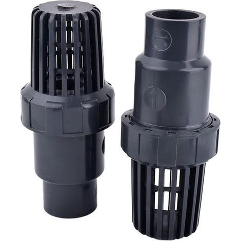 Two DN25 non-return valves, 32 mm internal diameter, PVC filters, suitable for swimming pool pumps. (1/5)
