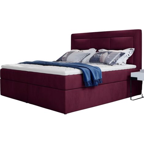 Lit continental velours prune Balore-160x200 (1/5)