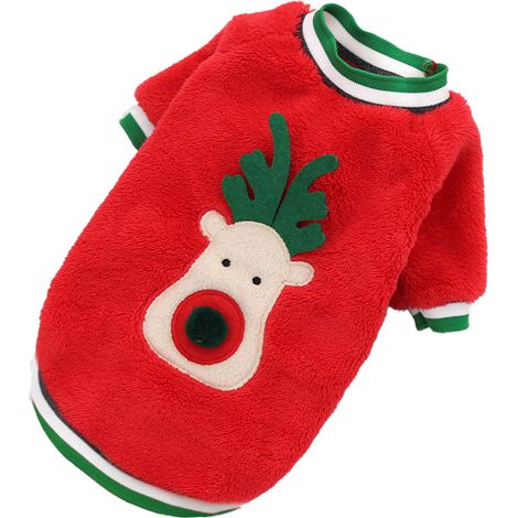Vetement Noel Chien Chat - Hoodie Noel avec Fermeture Boucle ou Pull-over - Pour Chiens et Chats de Taille S à XL - 1 Piece (1/5)