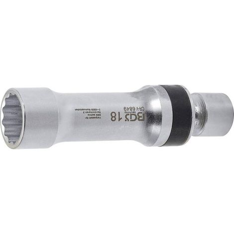 Douille Articulée à Bougie 18 mm - 12 Pans avec Ressort de Retenue - Précision et Sécurité, Acier - D-Work