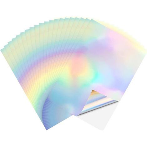 Papier autocollant holographique A4 - - 20 feuilles - Format A4 (29,7 x 21 cm) - Effet holographique - Imperméable (1/5)