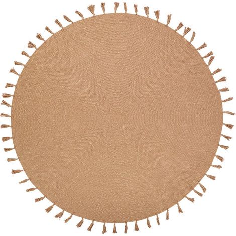 Tapis Rond pour Chambre d'Enfant à Pompons en Coton et Lurex Tissé à la Main - PANGIVO (1/3)