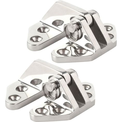 Bisagras para escotilla de espejo marino - Juego de 2 - Acero 316 - Pasador extraíble - Para herrajes de barco - Acabado premium (1/4)