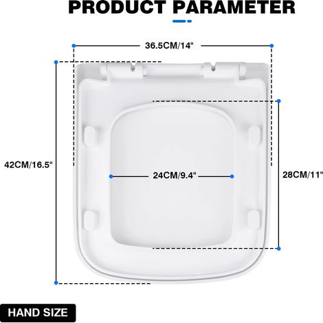 Abattant de toilette en forme de D (en forme de S) à fermeture amortie, matériau PVC antimicrobien facile à nettoyer, charnières à dégagement rapide pour un nettoyage facile, universel (1/5)